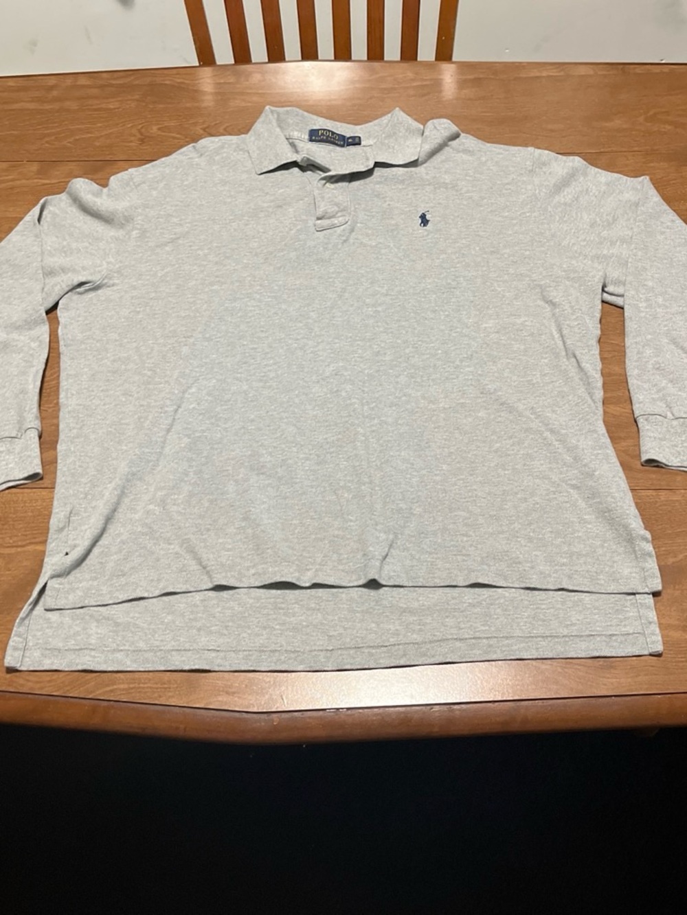 Polo by Ralph Lauren Men's Light Gray Long Sleeve Polo